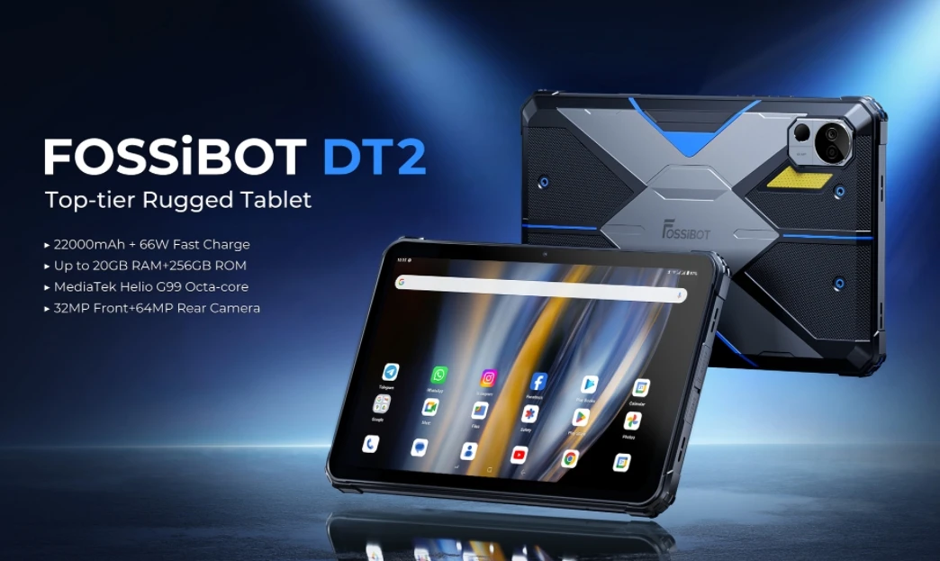 

Fossibot DT2, Helio G99 120Hz, 4G global frequency band, 10.4-inch+2K IPS Display three proof Tablet, 12GB RAM, 256GB ROM