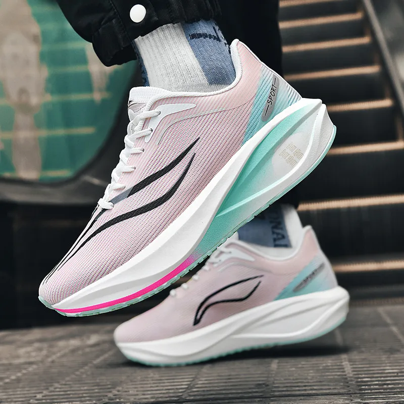 Carbon Plate Ultra-Light Shock-Absorbing Running Shoes for Male and Female Students and Teenagers Racing Wear-Resistant Non-Slip Mesh Breathable Sports Running Shoes