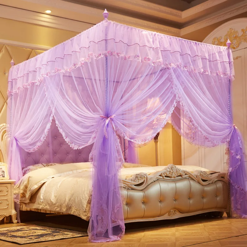 High Border Bed Mosquito Net Ultra Fine Mesh Breathable Canopy Net Large Space Dustproof Anti Insect Net for Home Bedroom Decora