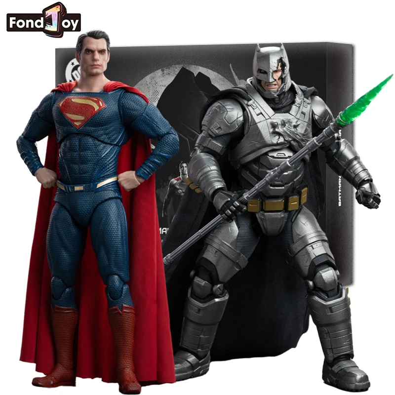 

Новый набор фигурок Fondjoy Batman VS Superman в масштабе 1:9, комиксы постоянного тока, аутентичные сменные головки, праздничные подарки для мальчиков