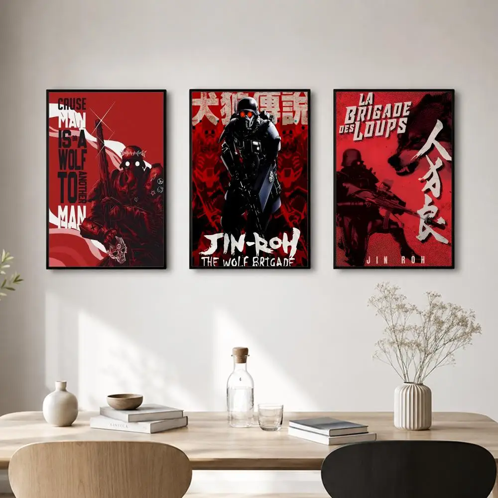 Anime Jin Roh The Wolf Brigade Poster Self-adhesive Art Waterproof Paper Sticker Coffee House Bar Room Wall Decor - view 2