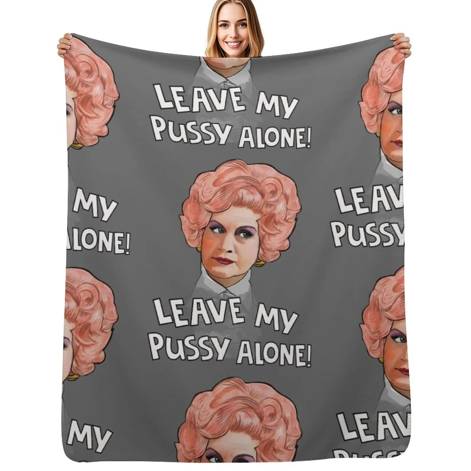 Mrs Slocombe - leave my pussy alone! Throw Blanket Flannel Beautifuls Decorative Sofa Thermal funny gift Giant Sofa Blankets