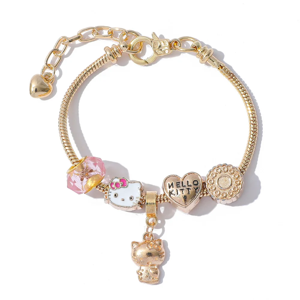 

Hello Kitty Car Ornament， Mirror Decor Transforms to Zinc Alloy Bracelet Set，Multi-Scene Fashion Accessory