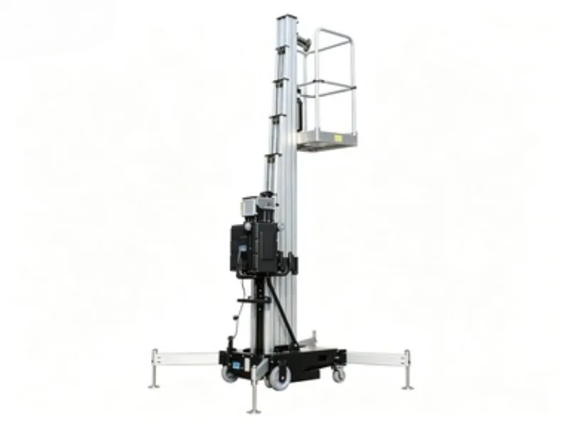 Hydraulic Electric Aluminum Mast Lift Aluminum Mast Man Lift 250kg Vertical Lift Portable Vertical Man Lifting Equipment