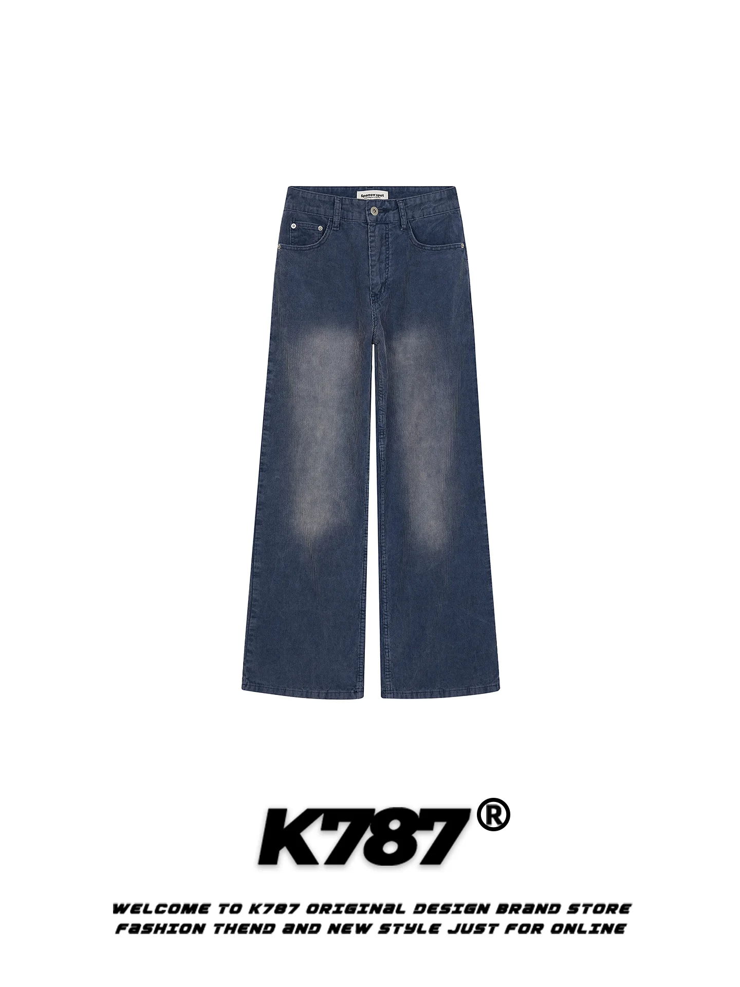 

K787 American Style Streetwear High Waist Corduroy Casual Pants Men's Loose Straight Leg Trendy Wide Leg Long Trousers