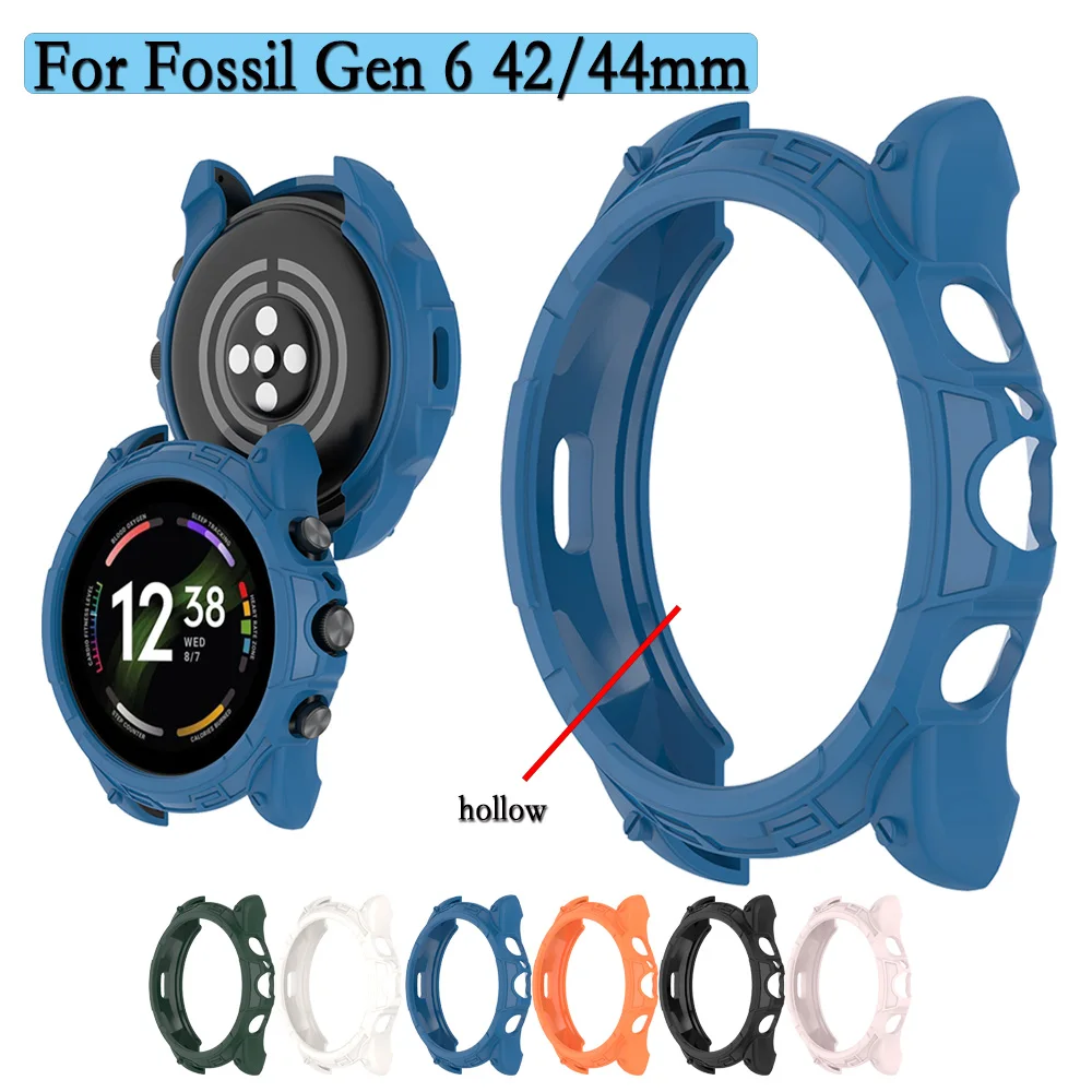 For Fossil Gen 6 42/44mm Watch Case Protector Hollow Coverage Durable TPU Watch Protection Accessories