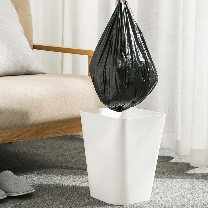 5Rolls=100PCS Large Garbage Bags Black Thicken Disposable Environmental Waste Bag Privacy Plastic Trash Bags 43x63CM