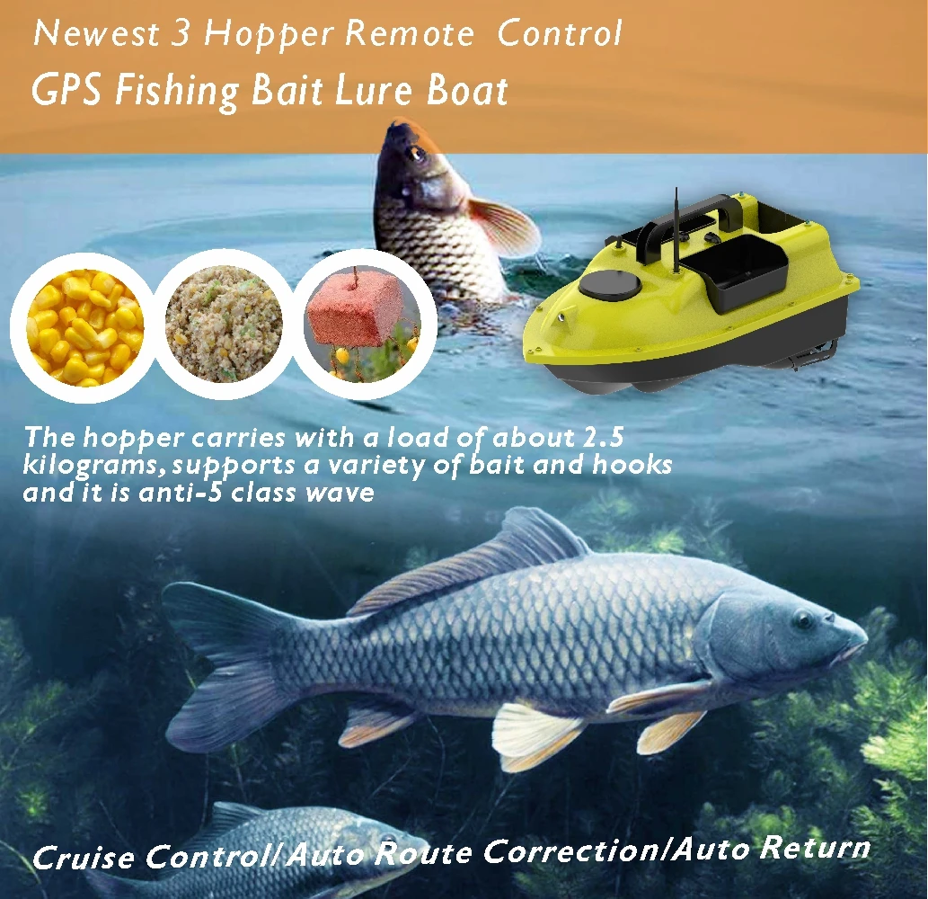 EU Stock D18 16 Positions Gps Autopilot Remote Controlled RC Fishing Bait Boat 500m