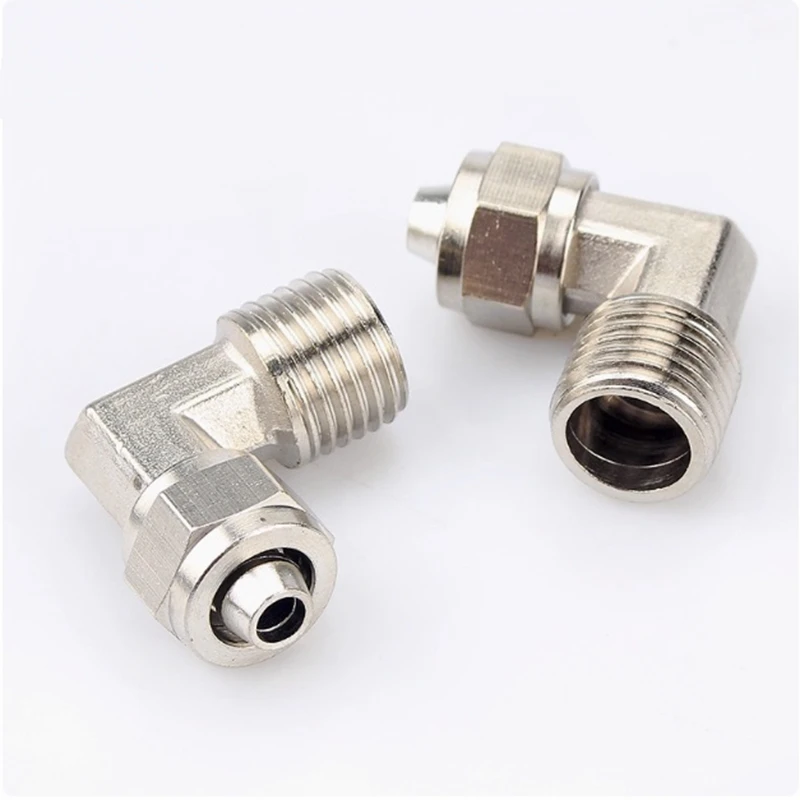 1PCS Pneumatic Quick-Connect Right-Angle Fitting Tube 8mm 10mm 12mm Thread Size 1/4''