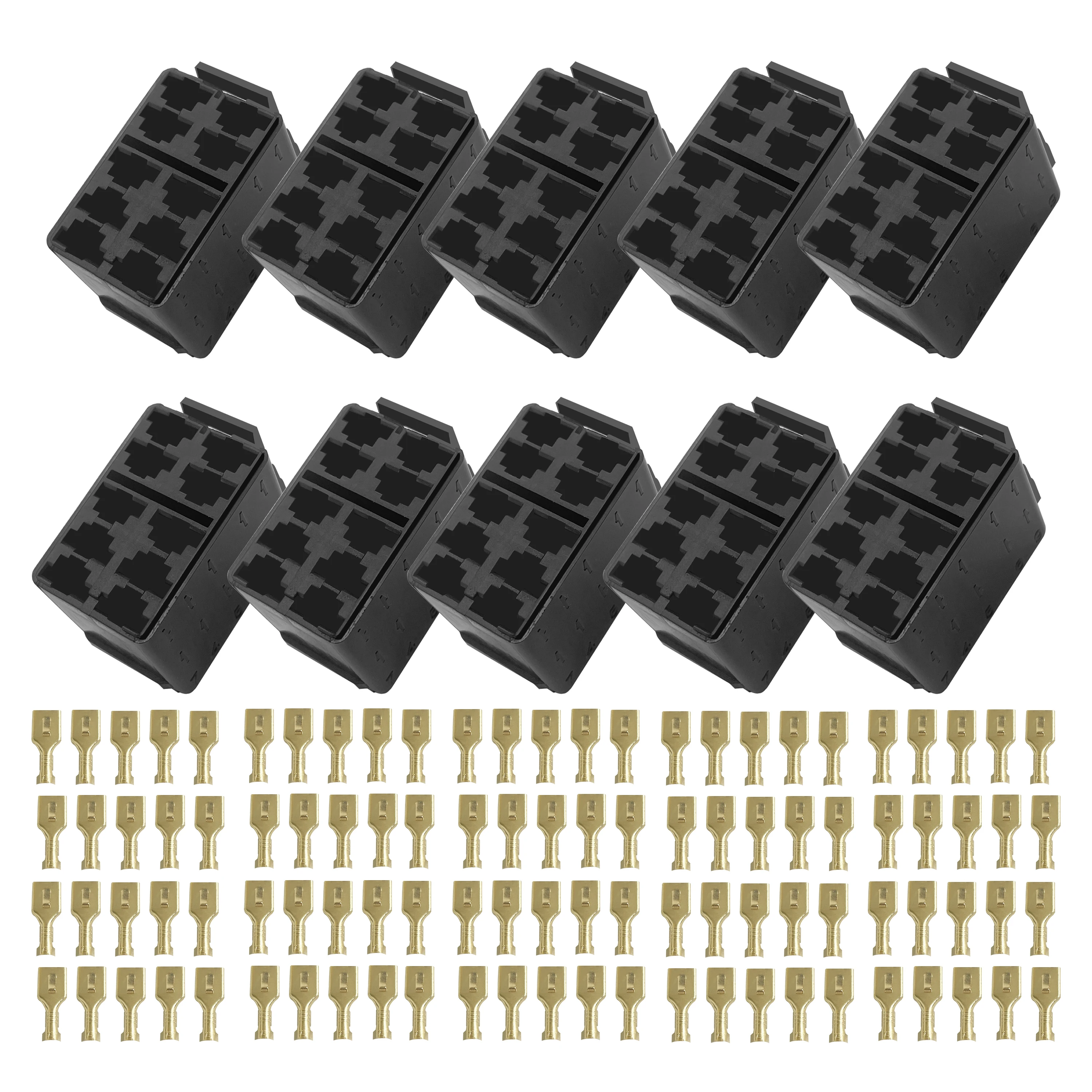 10Pcs Rocker Switch Plug-In Socket Adapter Spade Terminals Kit Connector Block for ARB Carling Narva Contura Switch Wiring