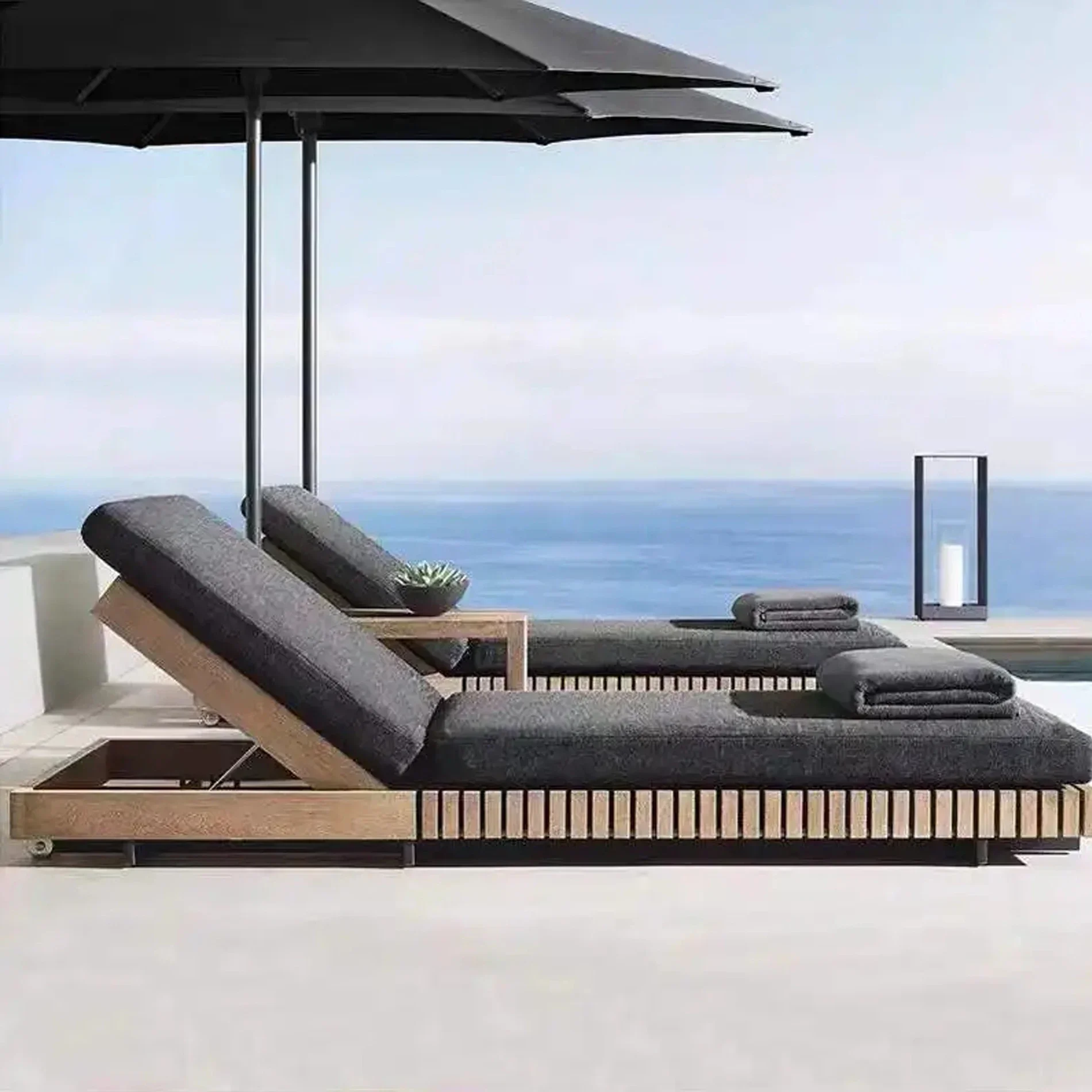 2026 outdoor luxury white pool side chaise lounge chairs all weather outdoor furniture sun loungers