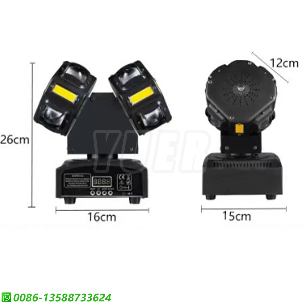 Movendo LED Strobe Light, 2 Cabeças, 8x10W, RGBW, RG Laser, 8x5W, Luz Dourada, DMX512, Decoração Do Partido, Iluminação Do Palco Do Casamento, DJ Disco, Novo