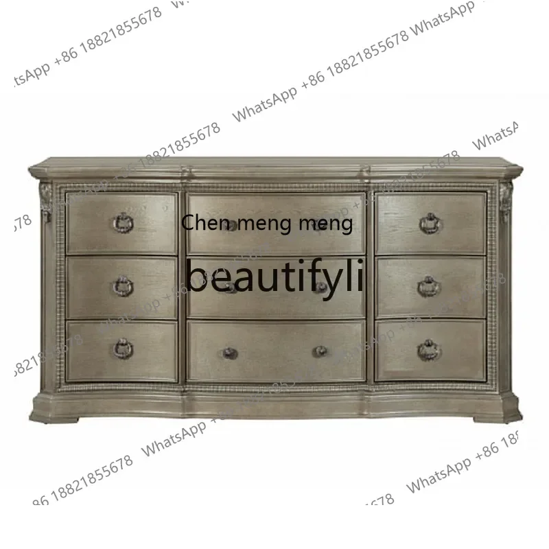 

N178 G Living room chest French solid wood carved retro dressing cabinet bedroom TV locker