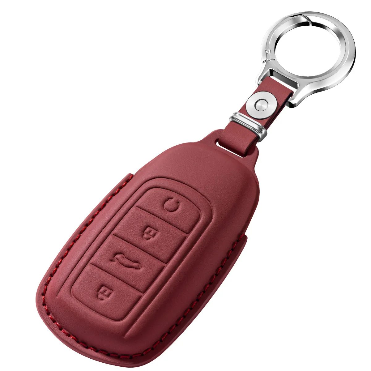 For Chery Tiggo 5X car key cover first-layer cowhide high-end key cover buckle interior modification