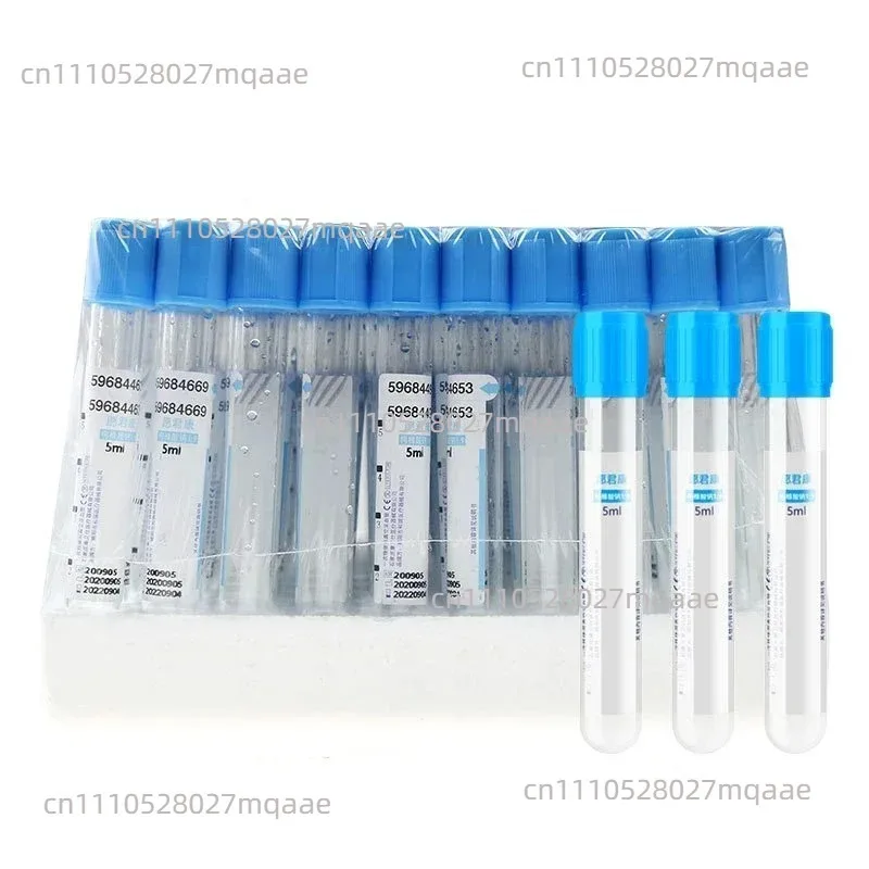 100pcs Blood Collection Tubes/Coagulation/EDTA Laboratory Test Sodium Citrate 1:9  Vacuum Sterile PET Tubes 10ML Blue 15x10cm