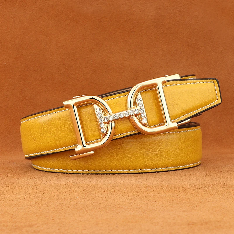 

Изысканные женские ремни с бриллиантами D и буквами, роскошный модный корсет из натуральной кожи, тонкий 2,4 см, модный женский поясной ремень