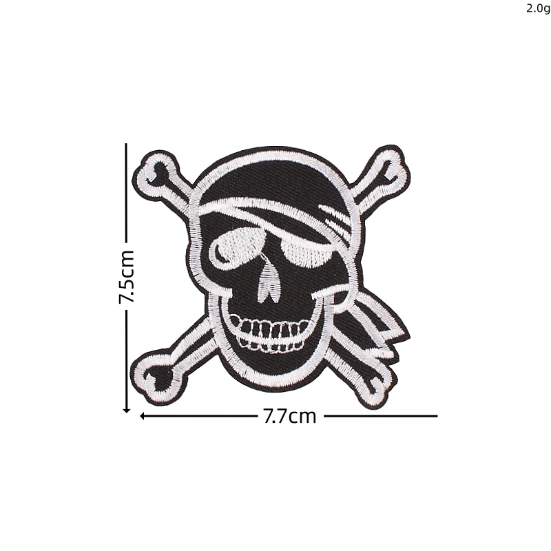 1 piece Embroidered Skull Patches Iron On Punk Rock Stickers DIY Sewing Jeans Coats Badge Wholesale