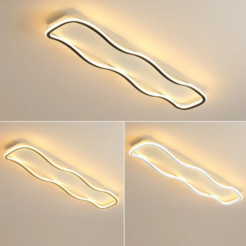 

LED Modern Ceiling Lamp Rectangular wave ceiling light for Living Dining Room Aisle cloakroom Home Decor Lighting Fixture Lustre