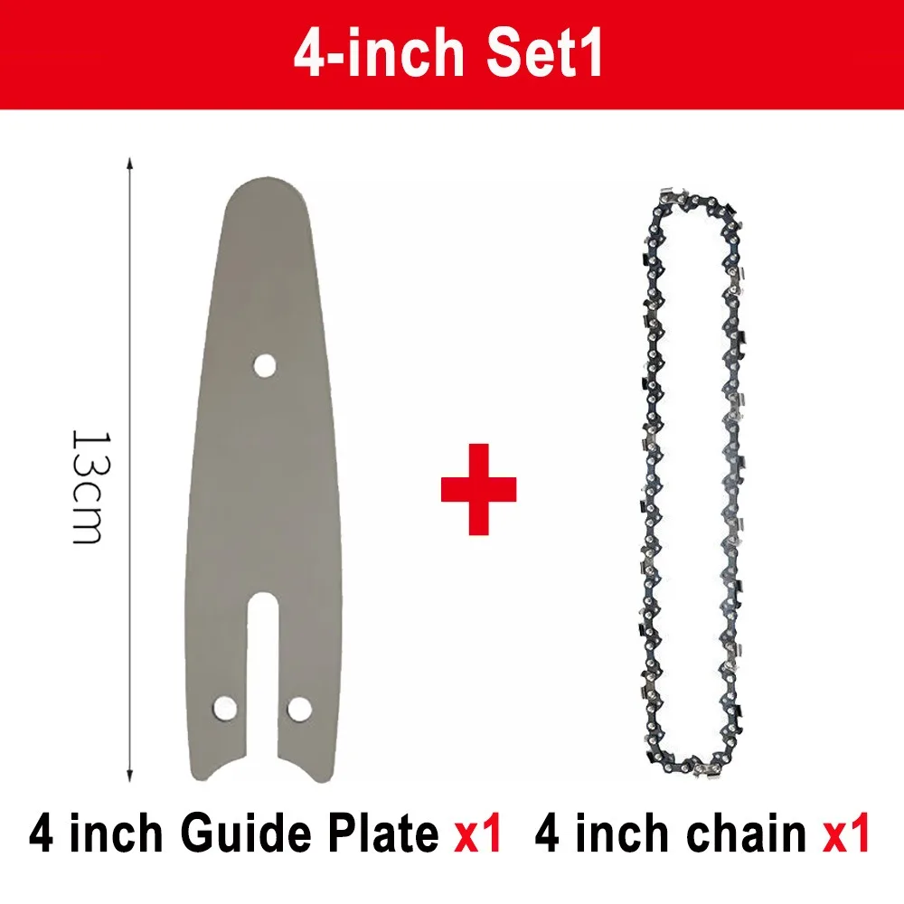 1Set for Electric Saw Chain Guide Plate Set Electric Saw Parts Garden Tool Saw Chain Kit Logging Pruning 4/6/8 Inch