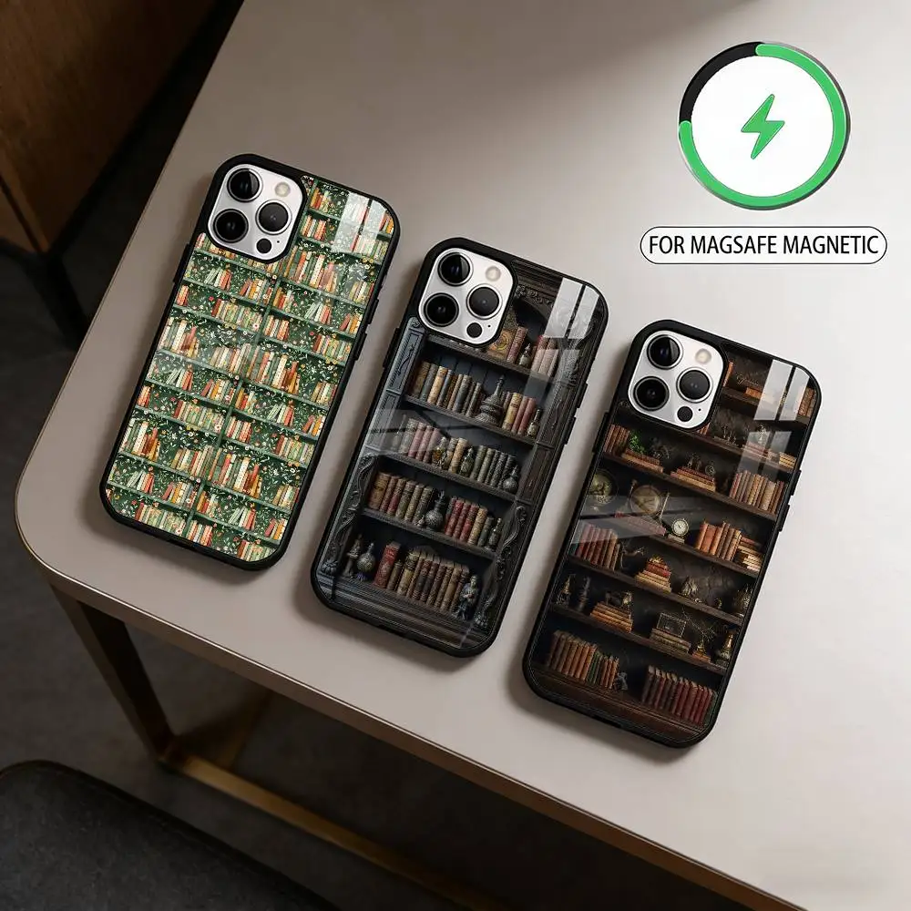 

C-Creative B-Bookshelf Magnetic For Magsafe Wireless Charging Phone Case For iPhone17,16,15,14,13,12,11 Plus,Pro Max