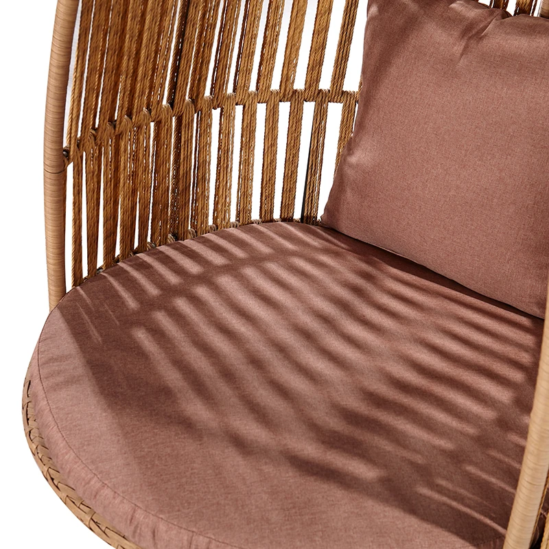 الشرفة الأمامية الخوص الأثاث المعدني في الهواء الطلق حديقة الروطان عش الطيور كرسي أرجوحة مع قوس #5