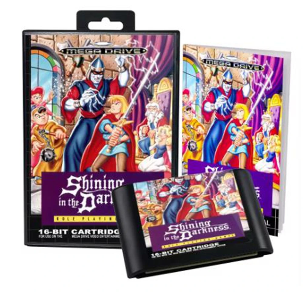 Brillant en la oscuridad con caja y manual para el sistema Megadrive Genesis de cartucho de juego Sega MD de 16 bits