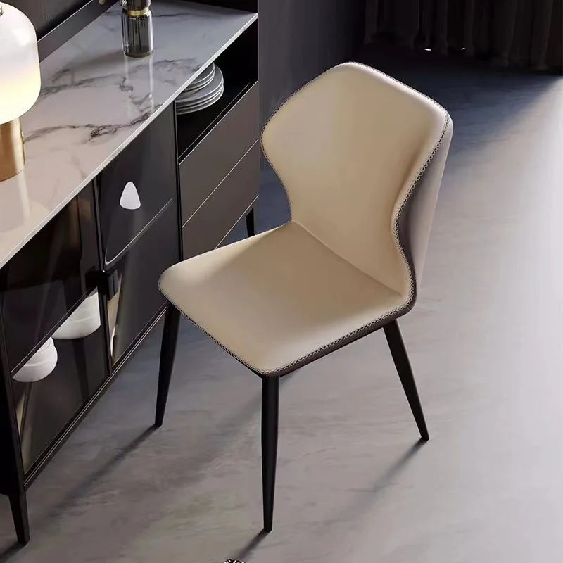 Italian Luxury Dining Chair Home Simple Modern Leisure Armchair Business Thickened Hotel Soft Home FurnitureBag Restaurant Chair