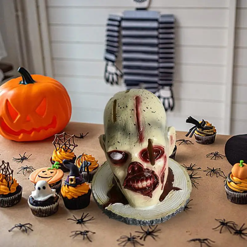 

Skull Cutter And Fork Holder Scary Skull Halloween Resin Cutter Storage Holder Skull Shape Skull Desk Decoration For Home Family