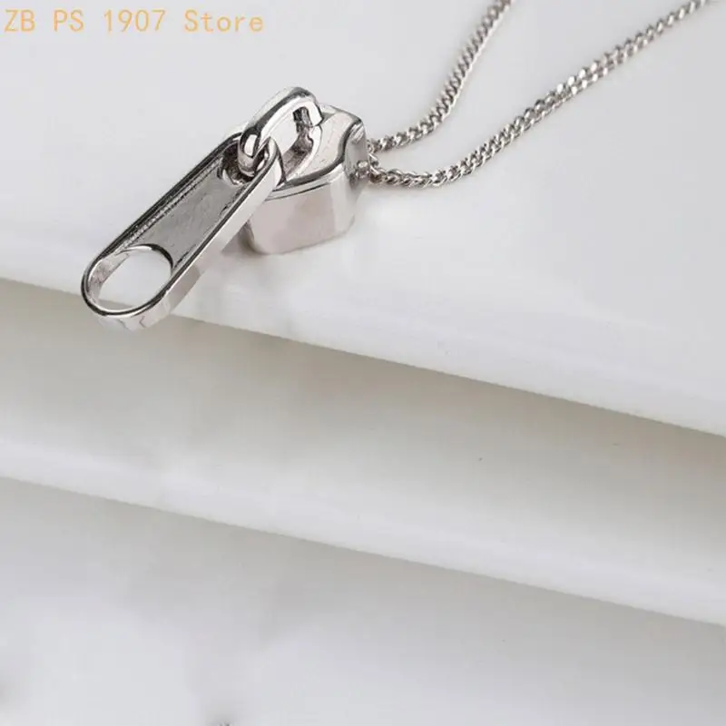 Zippers Charm Necklace Adjustable Length Clavicle Chain Unique Statement 55KA