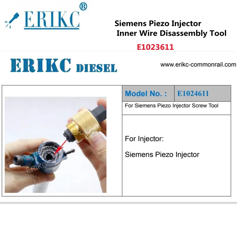 ERIKC FOR Siemens Piezo Injector Inner Wire Disassembly Tool E1023611 Prolonged Valve Nut Remove Tool