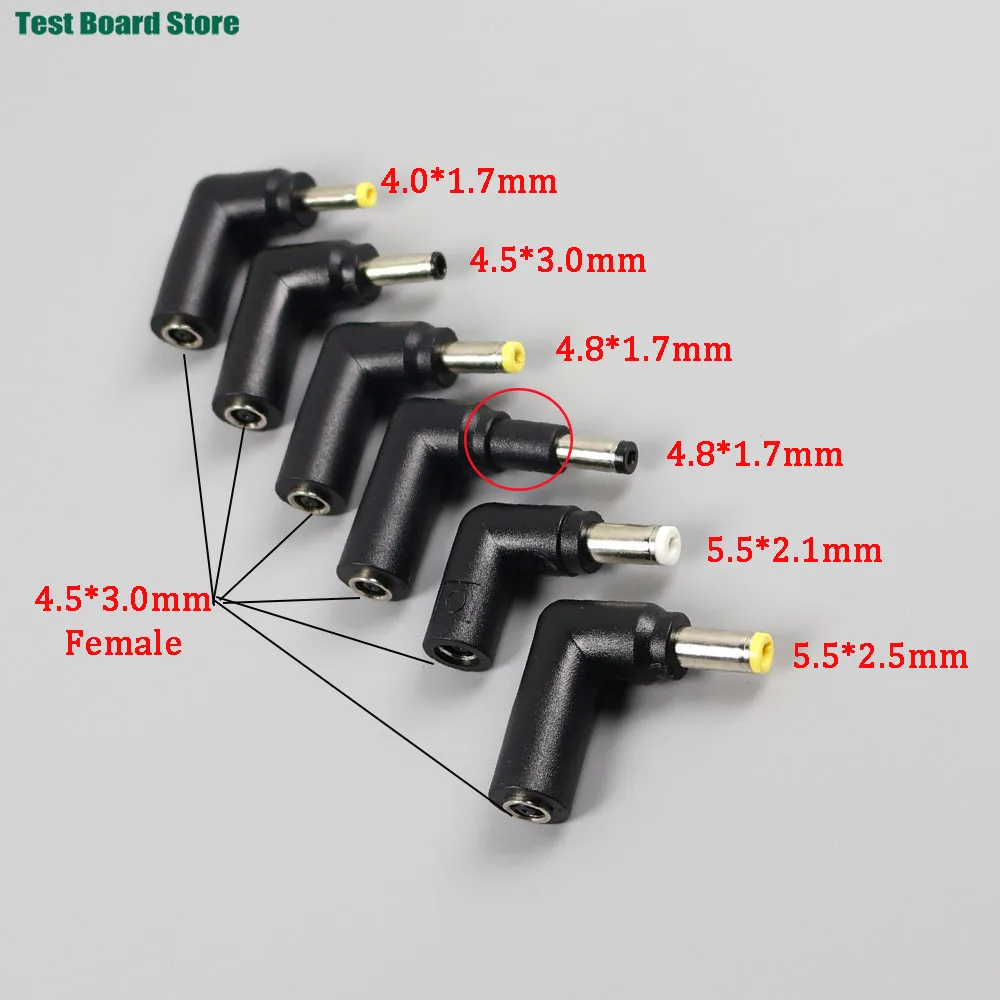 

DC 4.5x3.0mm Female to DC 4.0*1.7 4.5*3.0 4.8*1.7 5.5*2.1 5.5*2.5 mm Male Socket Connector Laptop Power Adapte Conversion Plug