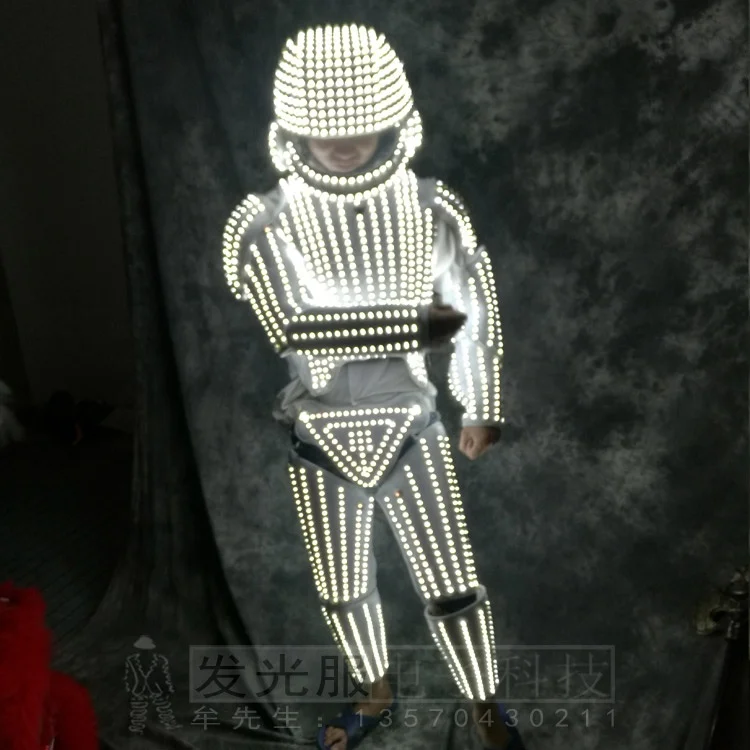 high quality led robot costume led clothing clothes LED Lights Luminous ballroom dance costumes for Night Club space suit