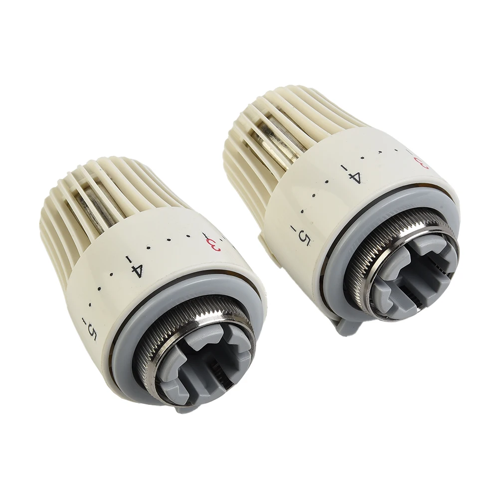 Head Heater Thermostat Efficient Radiator and Heating System Control with 2pcs Thermostatic Heads and M30 x 15 Valves