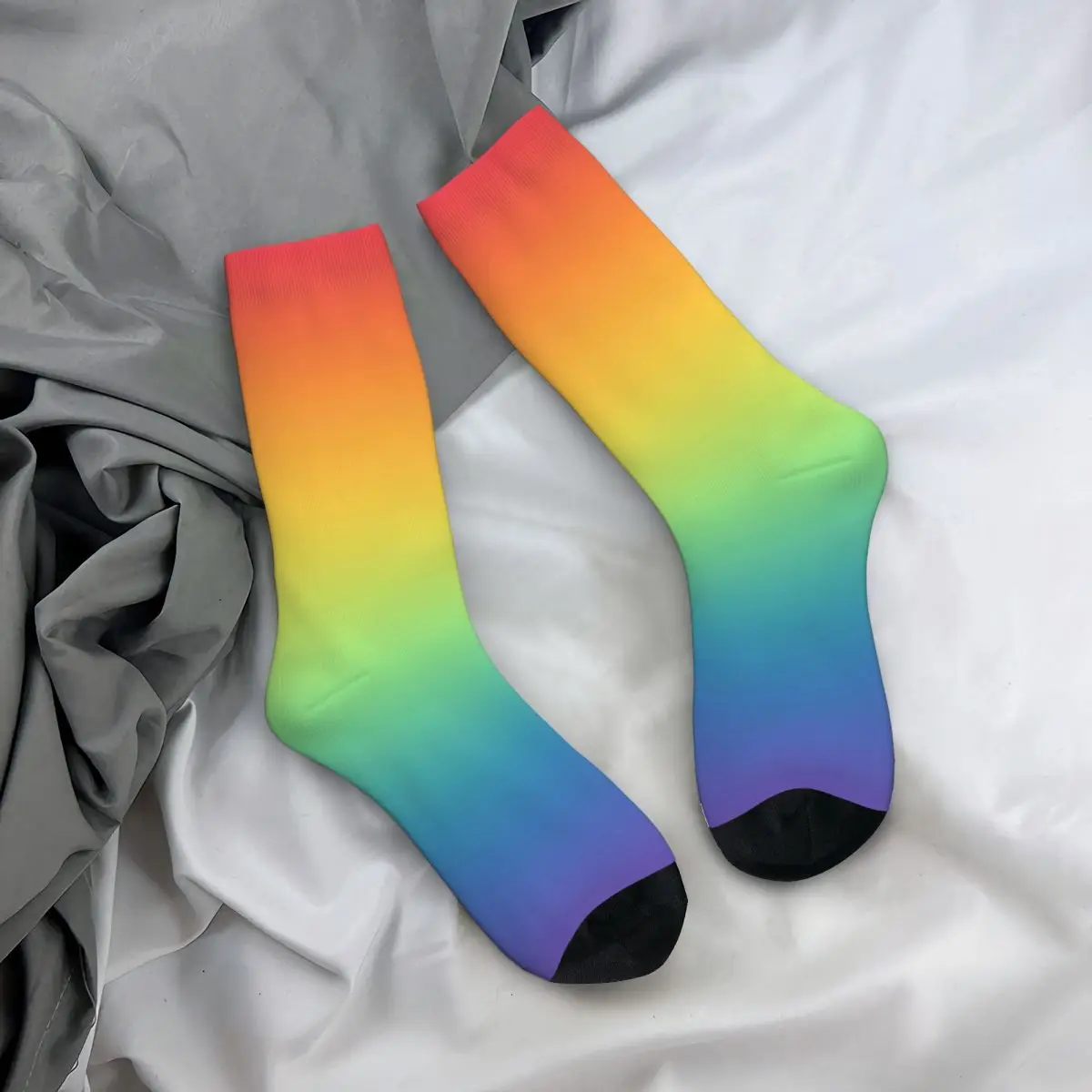 

All Seasons Crew Stockings Rainbow Print Socks Fashion Long Socks Accessories for Men Women Birthday Present