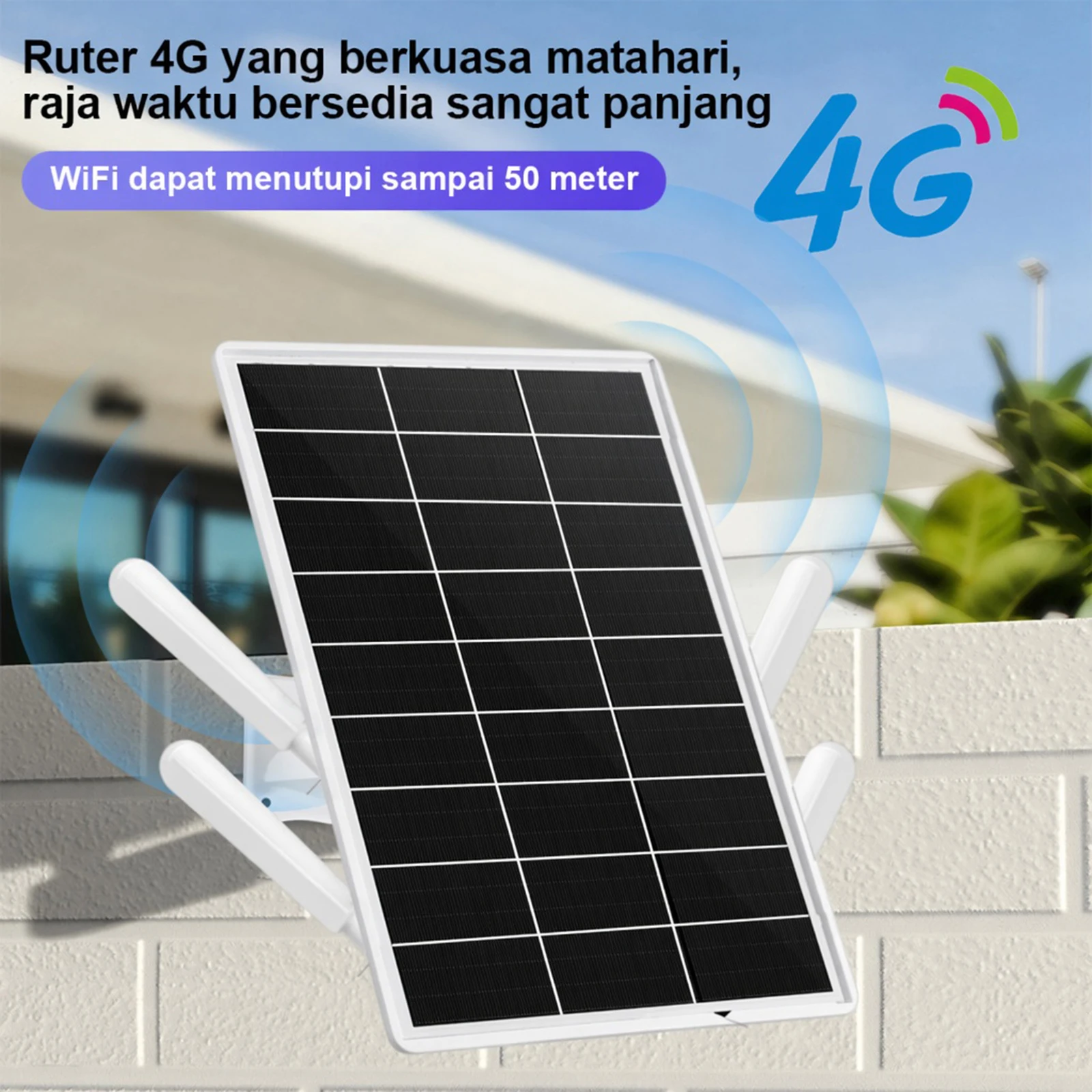 Solar Powered 4G LTE WiFi Router IP66 Waterproof Outdoor Wireless Router 15W 18000mAh WiFi Hotspot for Outdoor Camera Phone PC