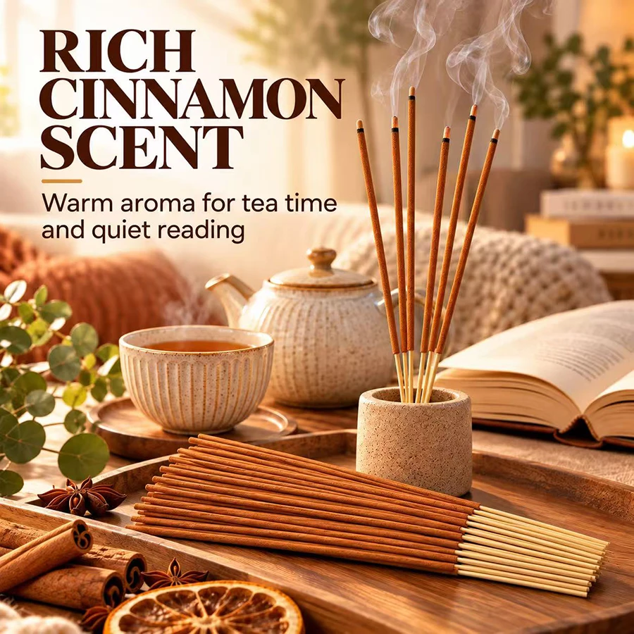Cinnamon Aroma Stick, Extended Burning Time, Artificial Wood Four Seasons Fragrance, Suitable for Home, Camping, Swimming Pool,