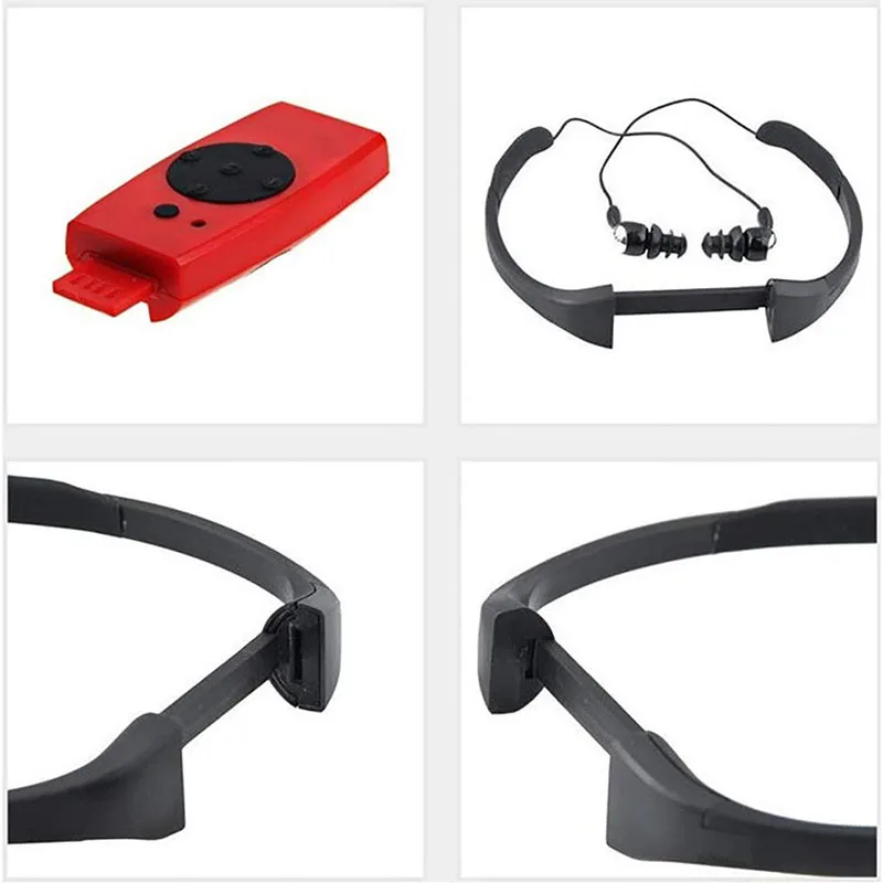 New MP3 Player Swimming Waterproof Radio FM Diving Swimming Surfing Underwater Sports Music Players Suitable 8G Black