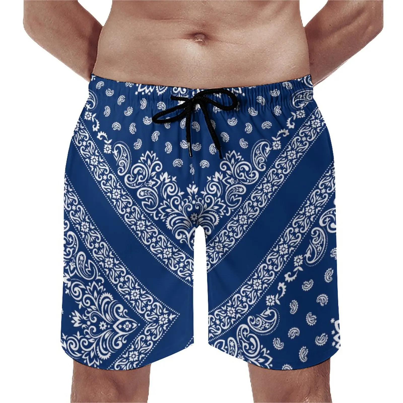 

Bandanna 3D Printed Summer Beach Shorts Men's Swimwear Customized Shorts with Drawstring Adjustable Waist Surfing Sports Shorts