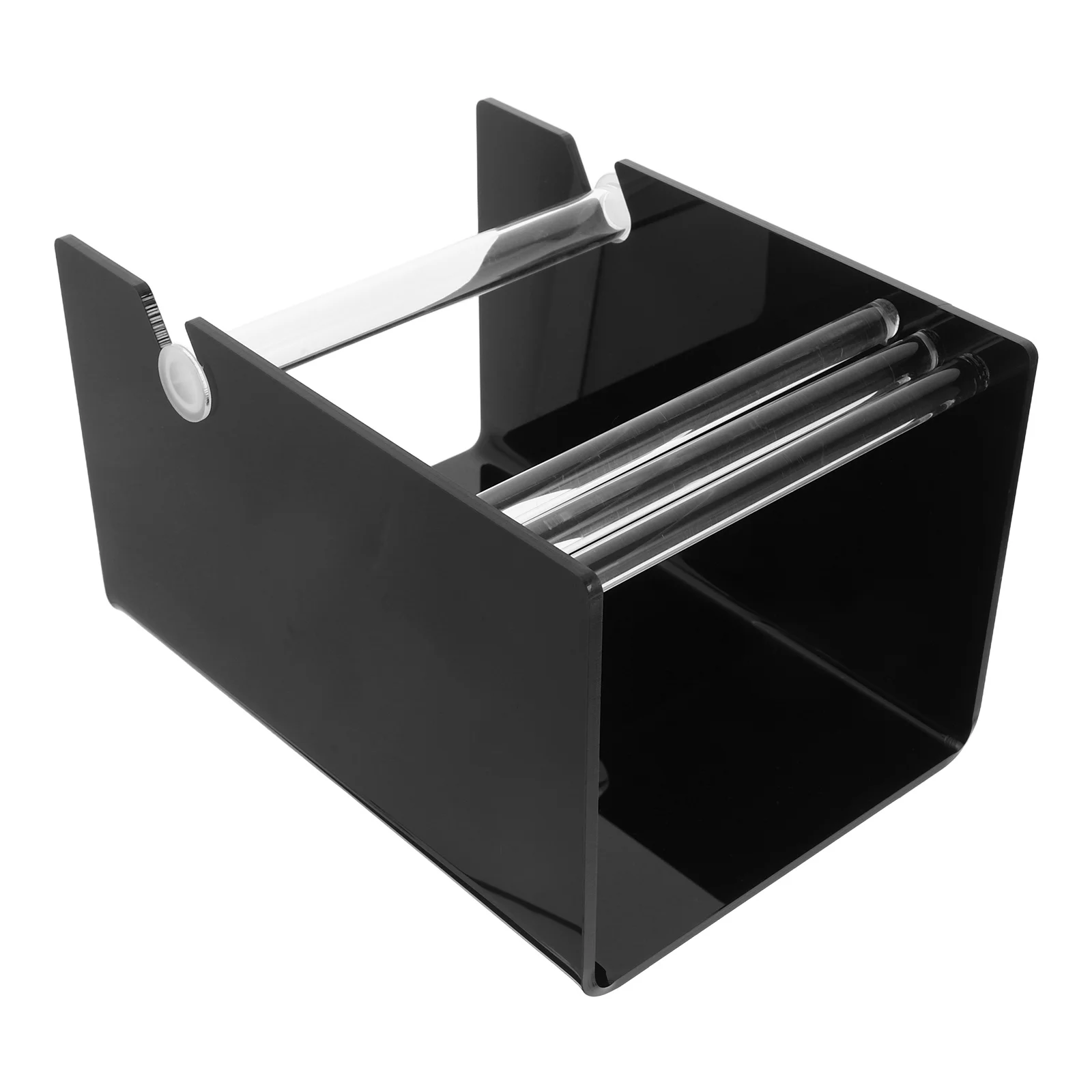 

Sticker Roll Holder Stand Adjustable Acrylic Label Organizer for Office Craft Use 3-Disks Storage Rack Shipping Barcode Address