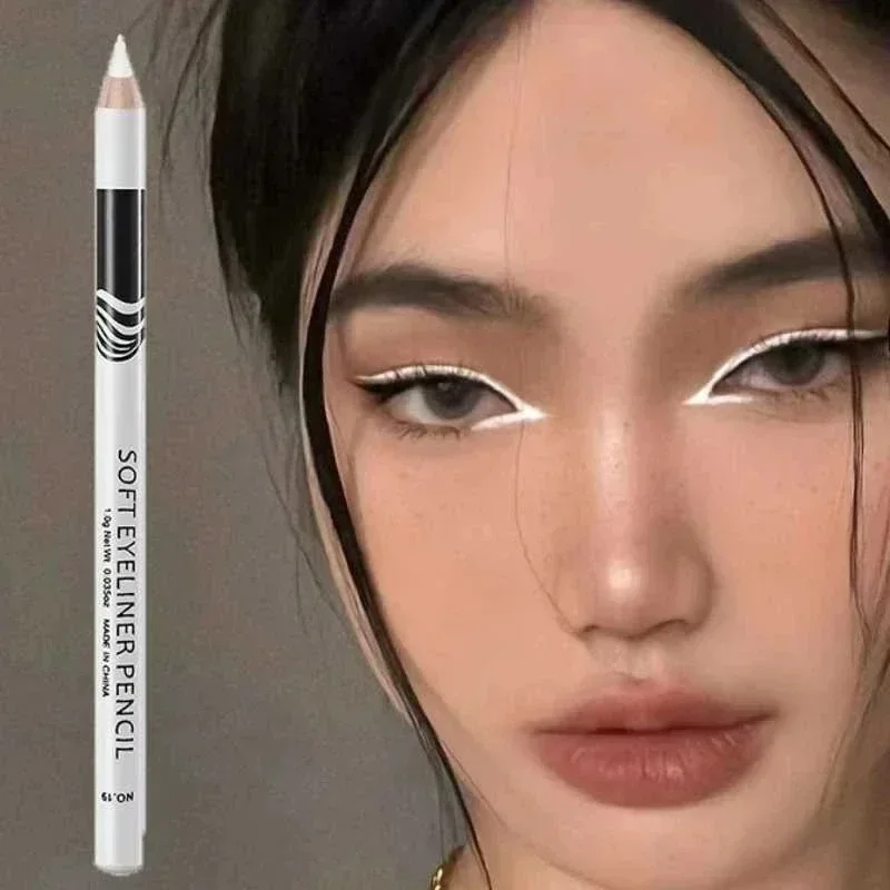 2 SZTUK Nowy biały eyeliner do makijażu Trwały, gładki, łatwy w noszeniu rozjaśniacz do oczu Wodoodporny, modny eyeliner ołówki Narzędzie do makijażu oczu