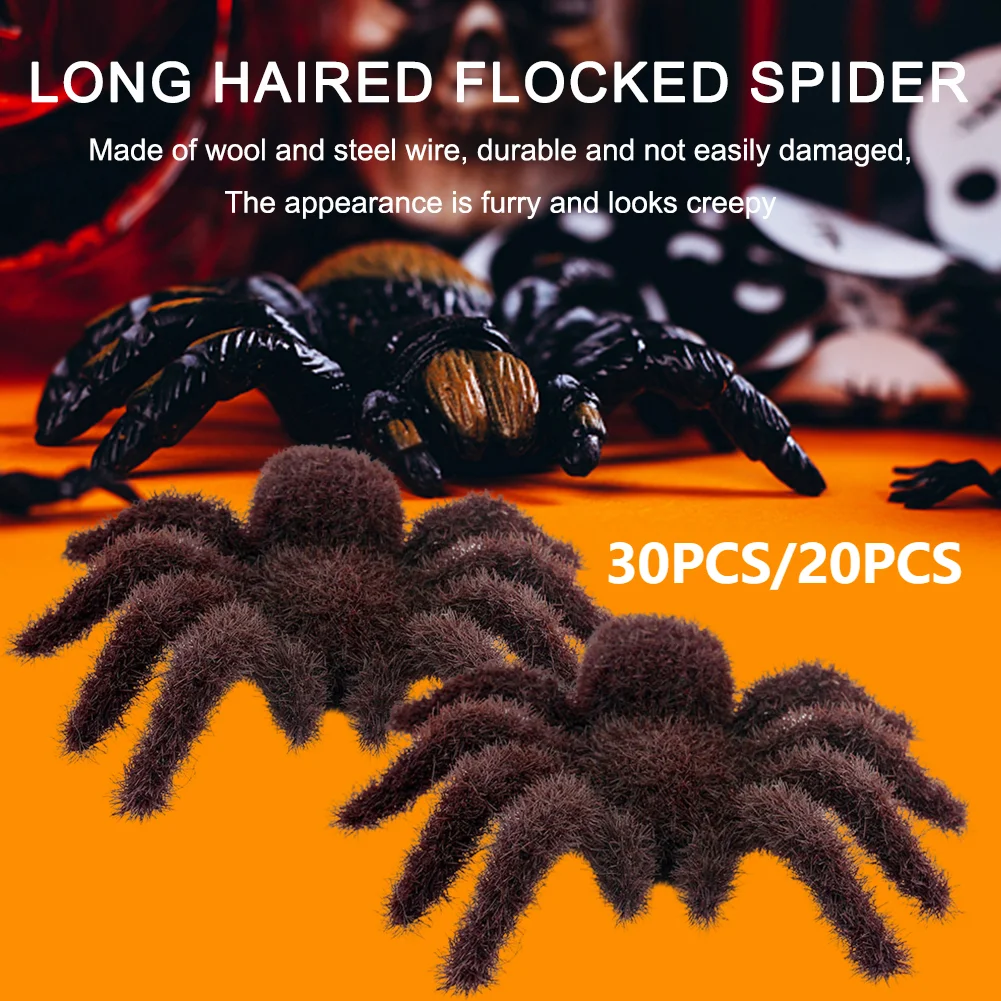 

30-1PC Halloween Fake Hairy Spider Simulation Halloween Artificial Giant Spiders Decoration Multipurpose Outdoor Indoor Decor