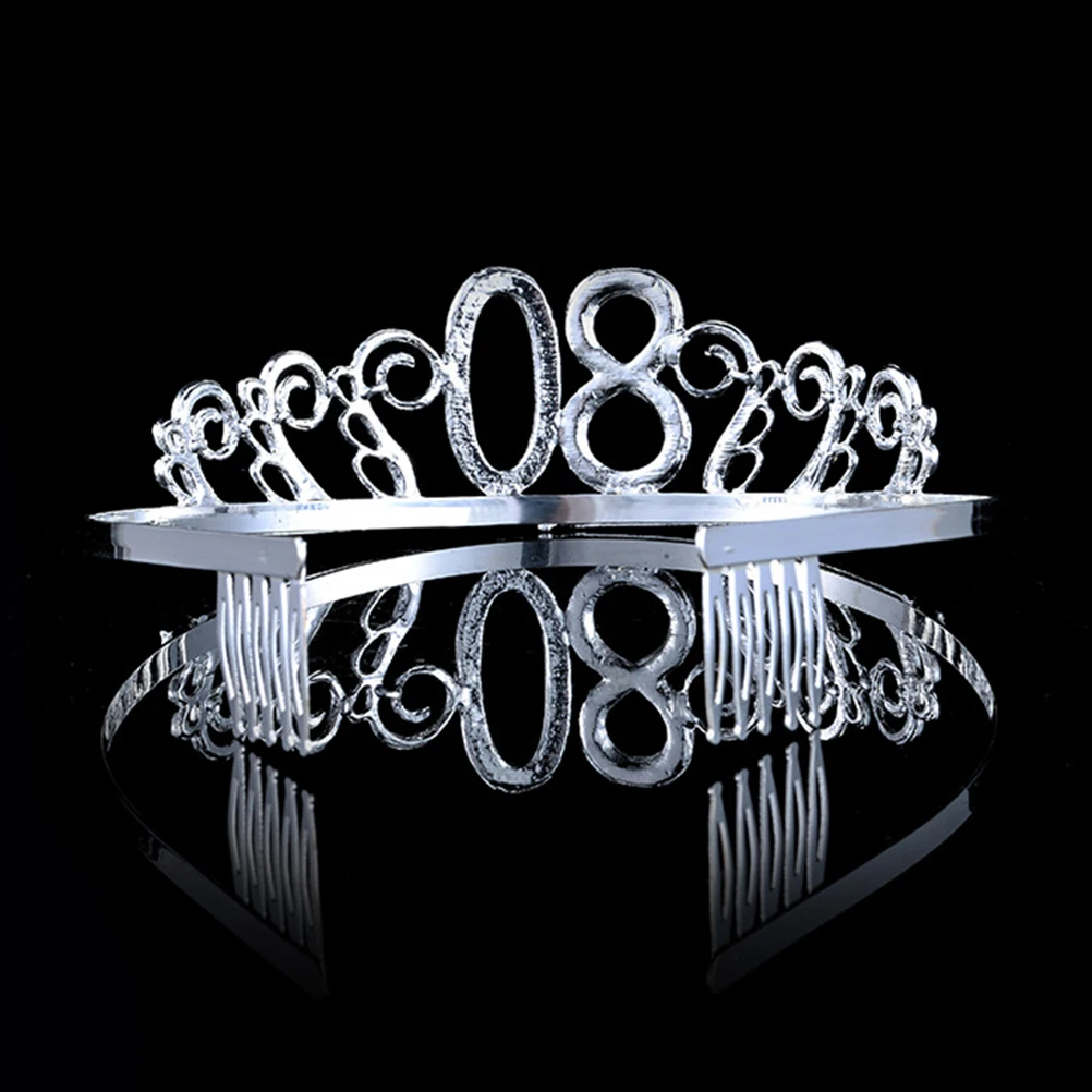 

Birthday Crown Party Sash Crystal Hair Comb Decorative Rose Gold Etiquette Belt