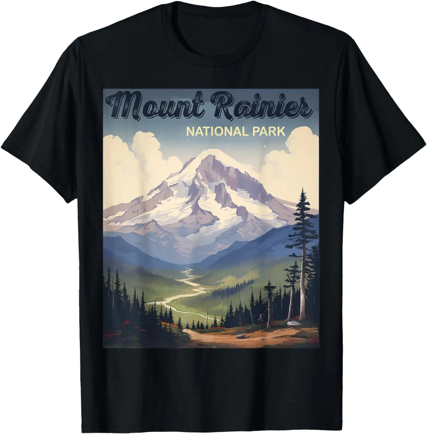 

Retro Vintage Mt. Rainier National Park Souvenir T-Shirt