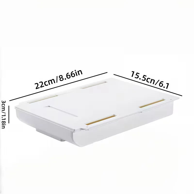 Universal Gap Storage Box for Office And Study Desk Traceless Adhesive Invisible Drawer No-Drill Under-Desk Hidden Storage Box