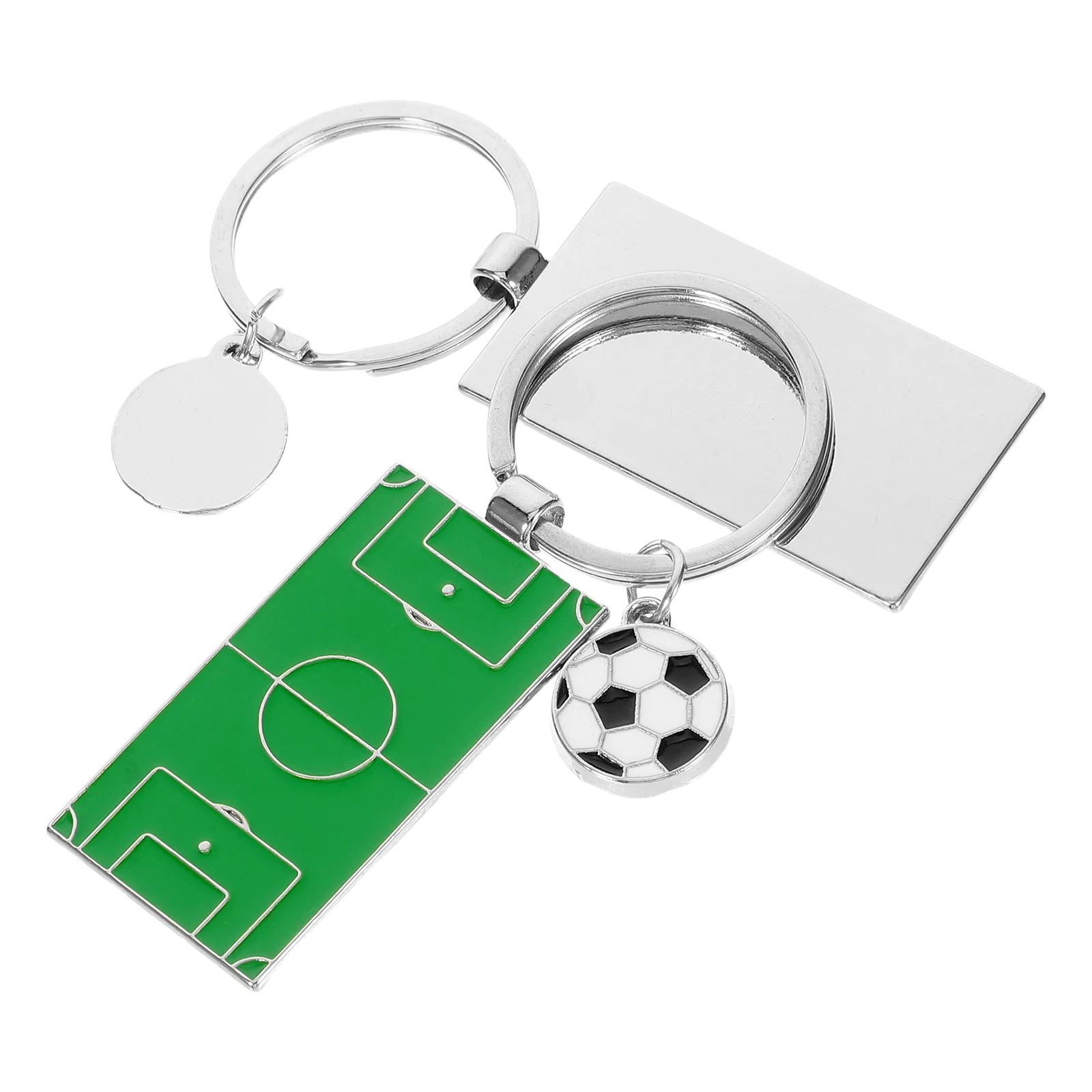 

2pcs Football Field Keychain Mini Cute Team Accessories Green Creative Pendant Adorable Keyrings Decor Sturdy Durable Premium