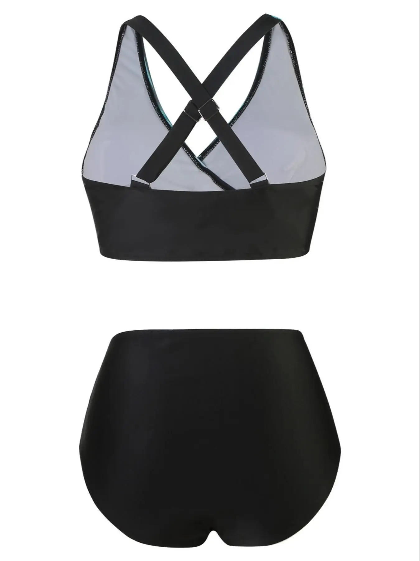 ملابس سباحة بيكيني مثيرة مخططة عالية الخصر #3