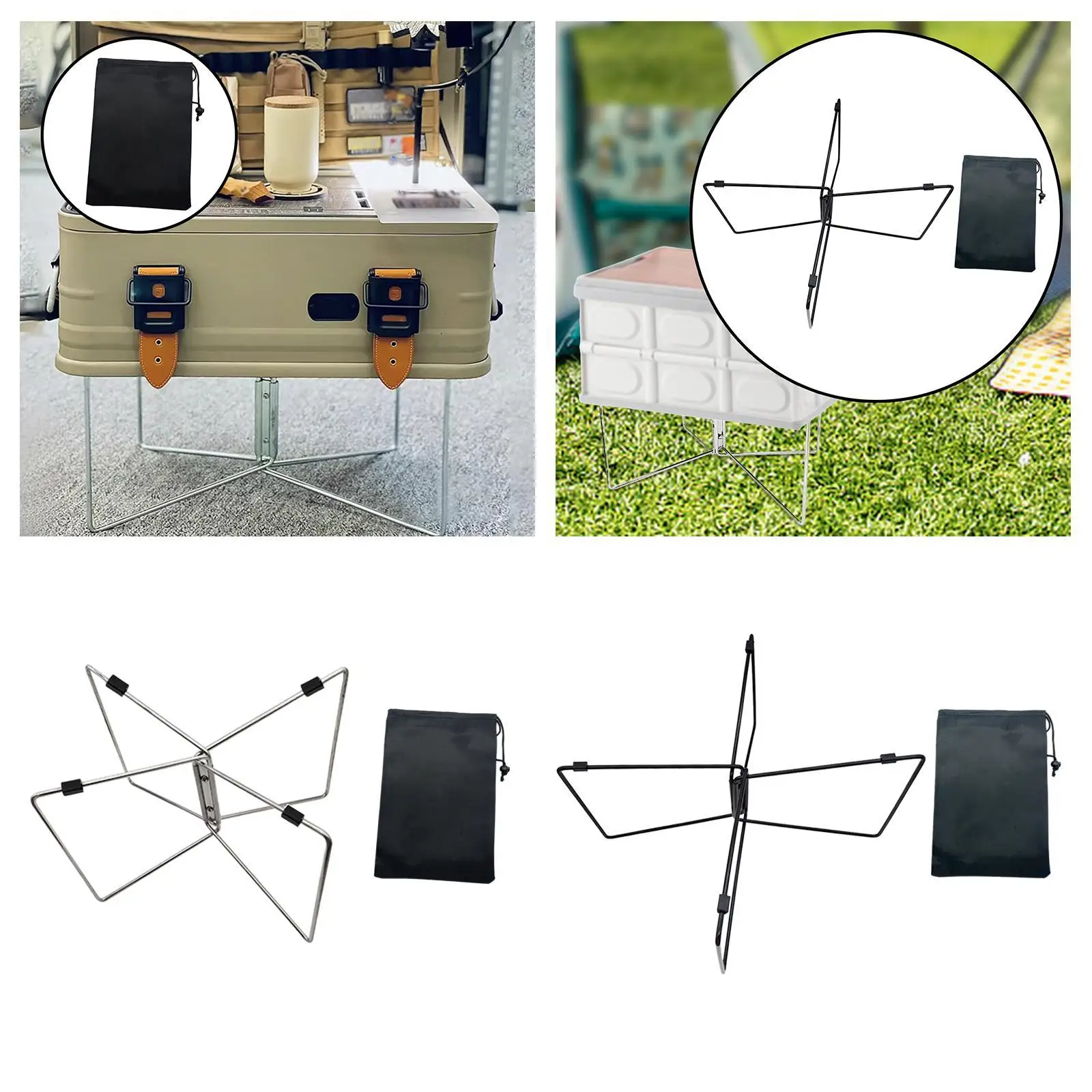 Foldable Cooler Stand Travel Heavy Duty Outdoor Sport Hiking Patio Camping Furniture Tool Suitcase Rack Folded Ice Box Holder image 4