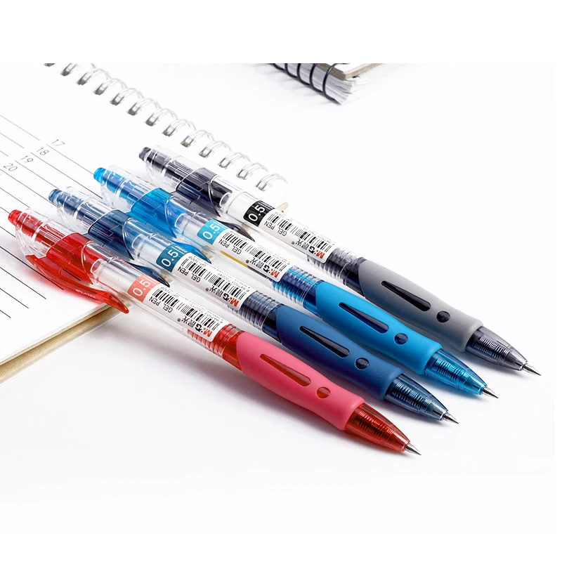 M&G Gel Pen 0.5mm Stationery Smooth Writing Retractable Ballpoint Pen & Refill Set Black/Red/Blue Ballpen School&Office Supplies view 3