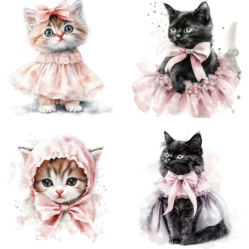 Cute Kitten in Dress Self-Adhesive Toilet Stickers,Wall Decal Removable, Reusable Vinyl Car Sticker for Bathroom Decor