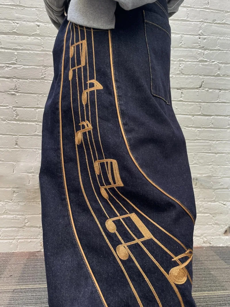 الهيب هوب Harajuku الشارع الشهير الرجعية المتضخم غسلها الجينز الرجال Y2K الأمريكية روك عادية العصرية فضفاض مستقيم واسعة الساق السراويل النساء